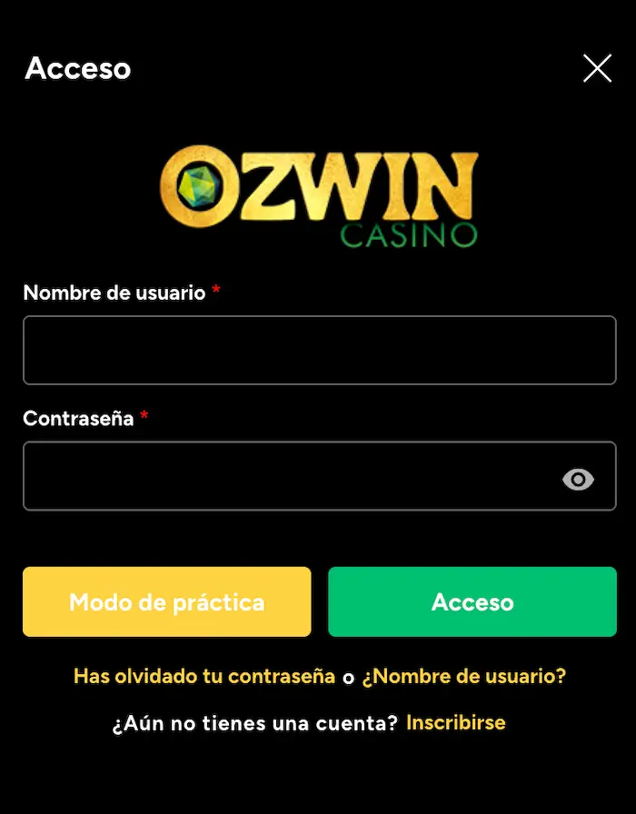 OZWin Casino reg