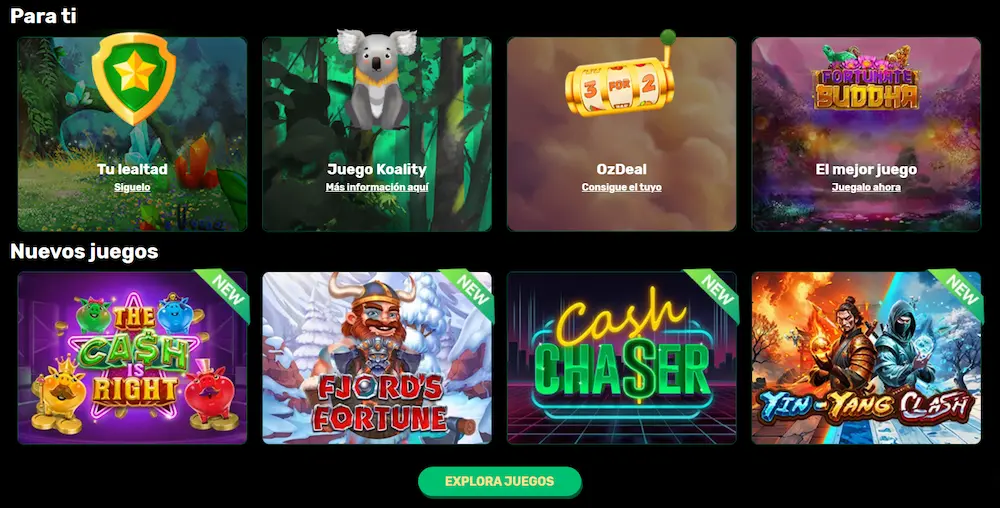 OZWin Casino juegos
